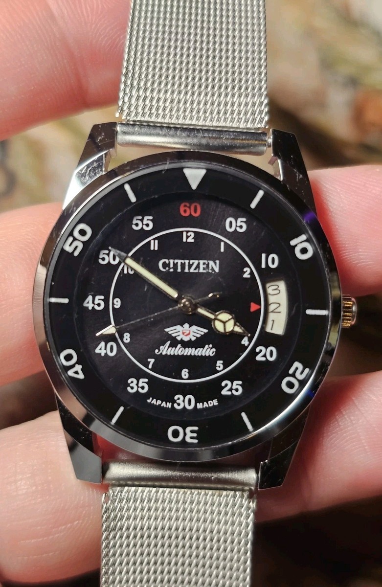 RARE Citizen Eagle 7 Automatic Men's 71-2591 Mesh Band 4281080 KT