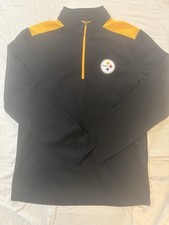 Pittsburgh Steelers 1/4 Zip Pullover Sweatshirt Medium Black