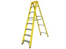 Image of Zarges Fibreglass Swingback Step Ladder Open 2.15m Closed 2.38m 8 Rung ZAR300518