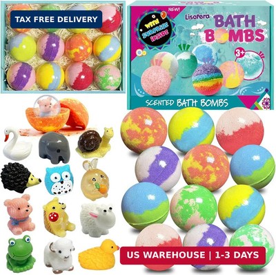 Bath Bombs for Kids with Surprise Inside, 12pcs Bath Bombs with Toys, Organic Co