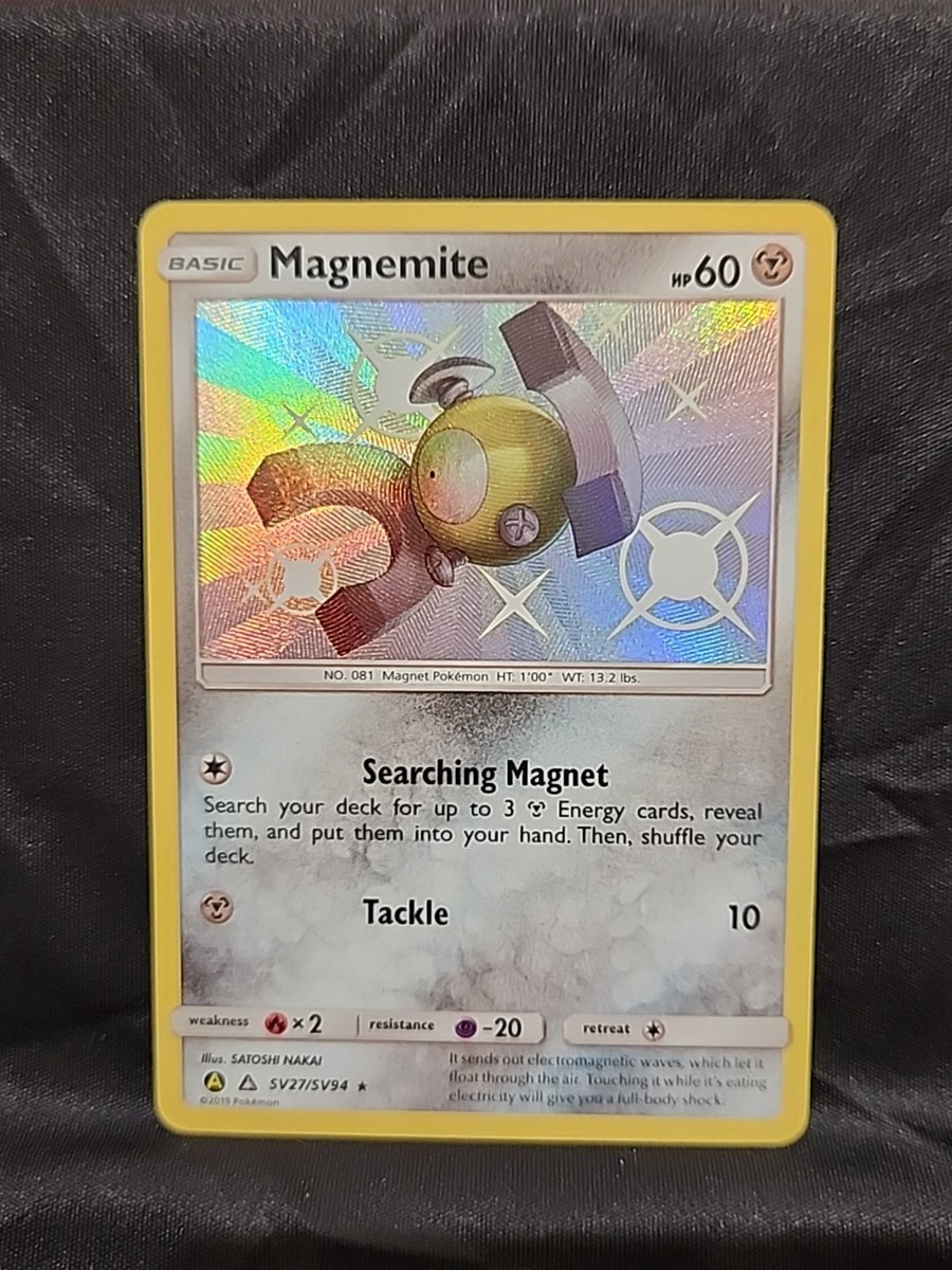 Pokmon TCG Magnemite SV27/SV94 Hidden Fates Shiny Vault Holo Rare NM Near  Mint