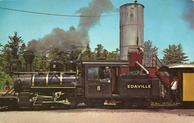 Edaville Railroad Steam Train #8 Water Tower So Caver Massachusetts Postcard