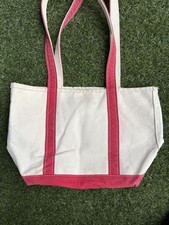 Vintage L.L. Bean Boat and Tote Bag Red Long Handles USA