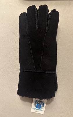 PORTOLANO Suede Gloves NWT Size M Black