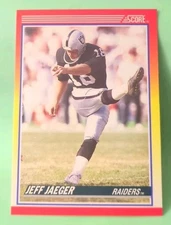 1990 Score - Jeff Jaeger #287 (RC) - Oakland Raiders 