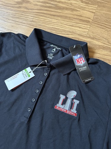 NFL New England Patriots Super Bowl LI Navy Women's Pique Polo By Antigua XXL - Picture 5 of 23