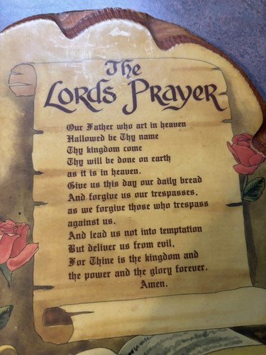 The Lords Prayer 1987 Wintermute Rustic Wood Plaque /Great Religious Gift - Picture 7 of 7