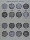 Barber Liberty Head Half Dollars 1907-1915 part collection (24 coins no album)