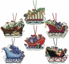 Mill Hill 2017 Beaded Cross Stitch kit ~ Sleigh Ride Charmed Ornament~