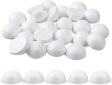 Foam Balls for Crafts, 24 PCS White Foam Balls Half Round Styrofoam for Artifici