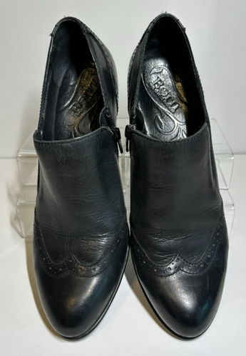 Born Schuhe Damen 8 Chakri schwarz Leder Academia Budapester Reißverschluss Stiefeletten - Bild 2 von 13