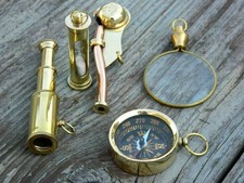 Set of 5 Brass polished Keychains Heavy Duty Vintage Style Key Rings classic