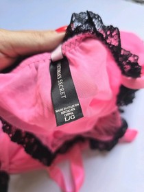 Vintage VICTORIA'S SECRET Sexy Little Things Sheer Pink Babydoll Lace Nightie LG