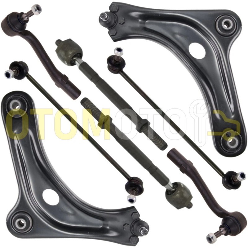 Biellette barre stab et bras suspension avant Peugeot 1007 en acier forgé