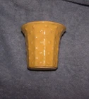 Vintage McCoy Small Yellow "Bumps ans Dots" Jardiniere Planter 3" Tall  1930's
