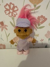 Vintage RUSS Springtime Pastel Polka Dot Overalls Plastic 90 Retro Toy