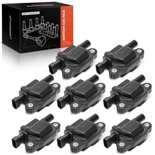 Ignition Coil Pack Set of 8 Square Coil Compatible with Chevrolet Black