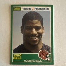 Score 1989 Eric Ball Rookie #264 Cincinnati Bengals NFL Football Card Base. rookie card picture