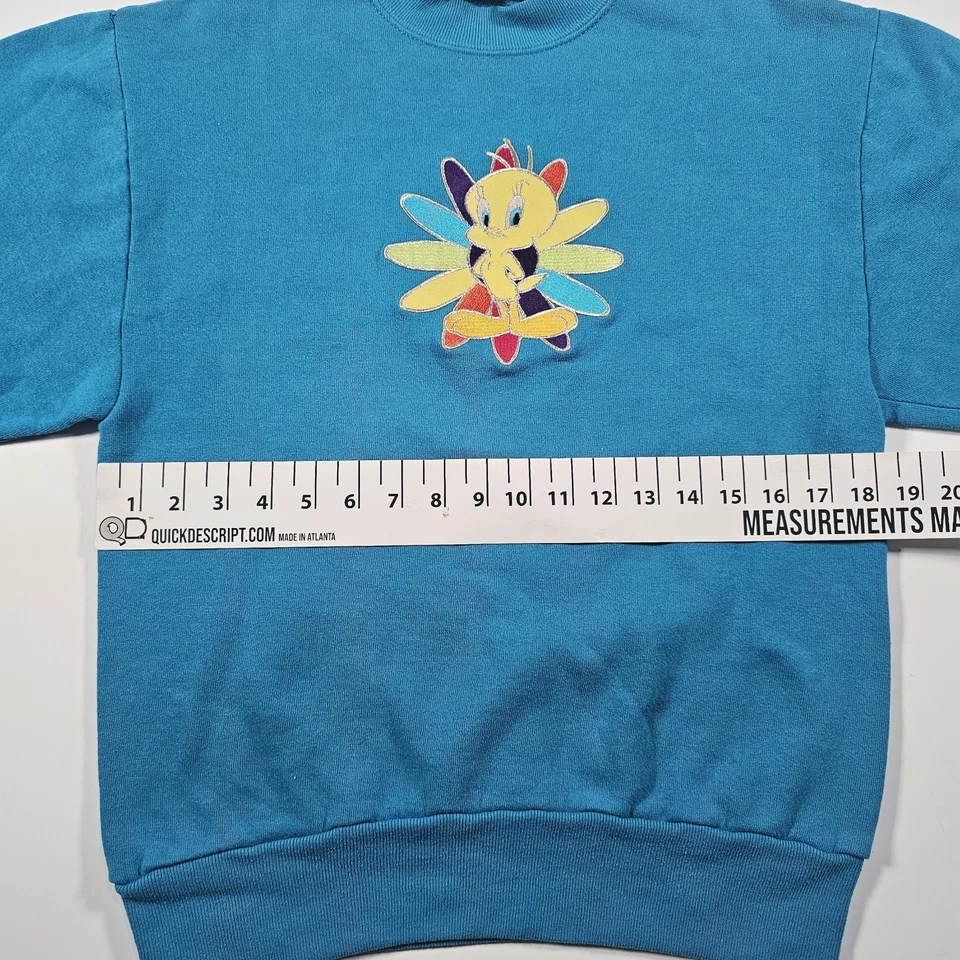 Sudadera Para Mujer Vintage Piolín Pájaro Turquesa Talla Pequeña Años 90 Foto 3 de 4