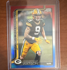 Topps Chrome Rookie Christian Watson Red Parallel Packers NFL Card #112 2023