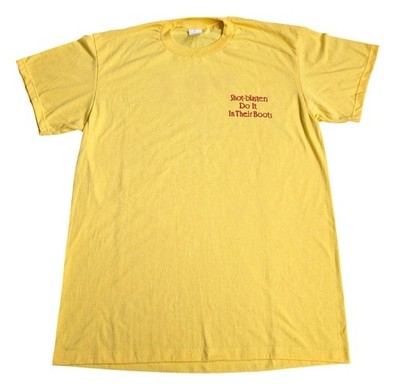PBS Shot Blasters Do It In Their Boots Vintage Yellow T-Shirt L Made In Scotland