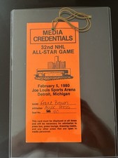 1980 NHL HOCKEY ALL STAR PRESS TICKET PASS-WAYNE GRETZKY First ASG HOWE LAST