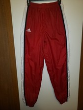 adidas vintage nylon windbreaker track pants adult small mesh lining red