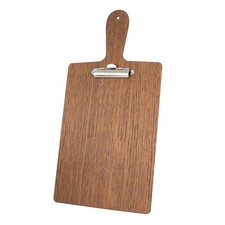 A4 Wooden Paddle Clipboard Menu Holder with Dark Oak Stain