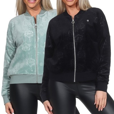 Ragwear Damen Samt-Jacke Damenjacke Stoffjacke Samtjacke geblümt Doron Velvet