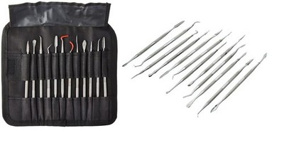 Sona 12 pc Stainless-Steel Pick & Spatulas set in a Cloth Pouch ~  DD3122CP