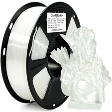 GIANTARM 3D Printer Filament, Silk White Pla Filament, 1Kg(2.2lbs) Spool, 1.75mm