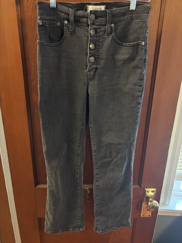 Madewell black denim Cali demi-boot jeans Button Fly Size 29
