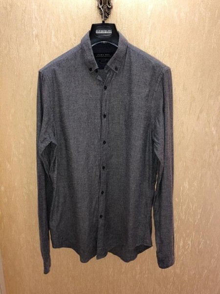 Men ZARA Shirt Grey 38 / M / 46