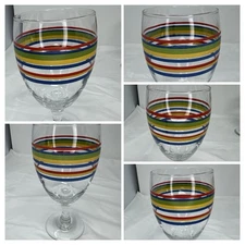 Vintage 10 oz  Libbey Mambo Goblets Lot of 5