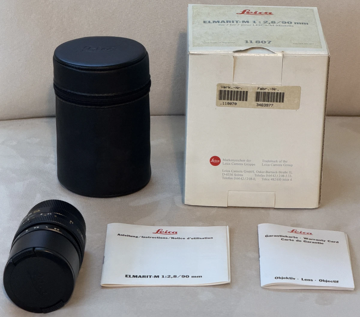 Leica ELMARIT-M f/2.8 Camera Lenses 90mm Focal for sale | eBay