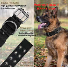 2" Tactical Dog Collar Adjustable Nylon K9 Military Metal Buckle D-Ring Large