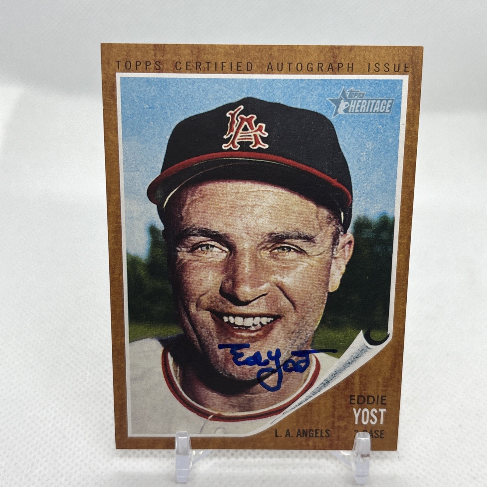 2011 Topps Heritage Real One Auto Eddie Yost #ROA-EY Autograph L.A. Angels