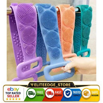 Silicone Body Back Scrubber Double Side Bathing Brush For Skin Deep Cleaning