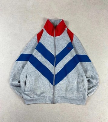 Spalding Jacke Full Zip Jacket Vintage Bj. 1990 Logo Stickerei 50% Baumwolle Grau M