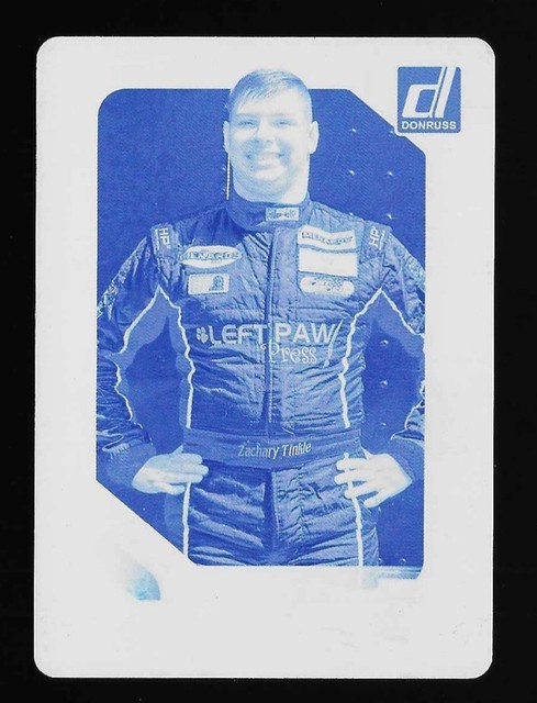 Zachary Tinkle 2026 Panini Donruss NASCAR 1/1 Printing Plate Cyan #1/1 SSP ARCA