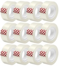 Clear Transparent Tape Rolls 3/4" x 1000" Dispenser Refill 12 Tape Rolls Scotch