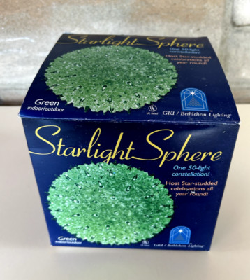 NEW 50 LIGHT Starlight Sphere GREEN In/Outdoor Ball Sphere Christmas Bethlehem