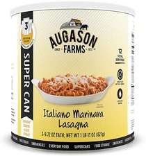 Augason Farms Lasagna 1 lb 13 oz No. 10 Super Can Emergency Food Prep 25 Years