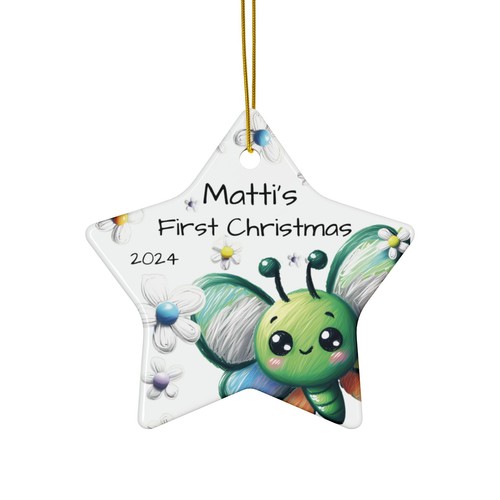 First Christmas Ornaments - Elegant Ceramic Keepsakes - 4 shapes, Holiday Gift - Picture 12 of 13