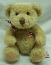 Russ TAN TRUE HEART TEDDY BEAR WITH BOW 5" Plush STUFFED ANIMAL Toy