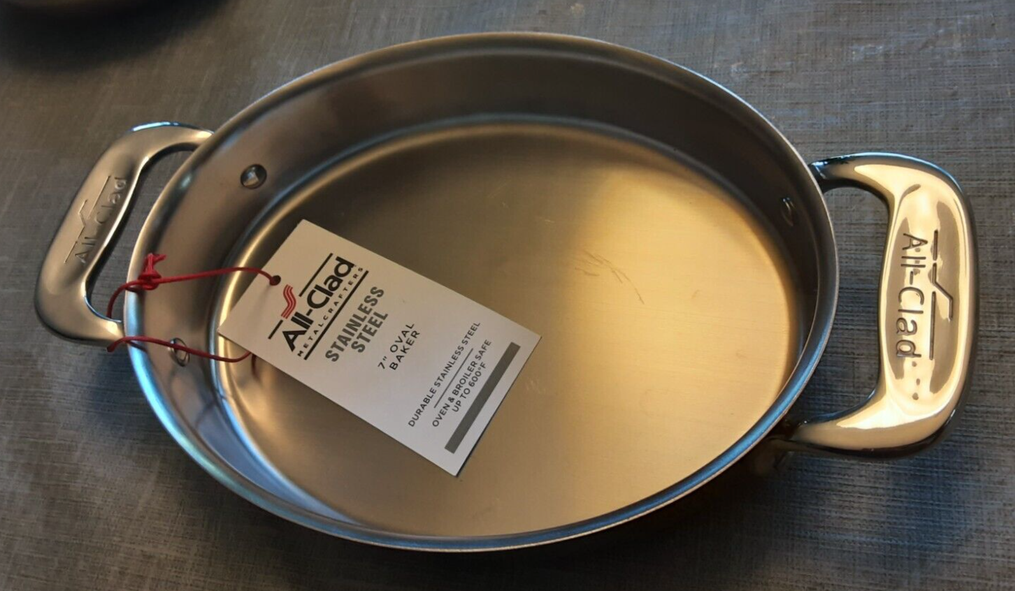 All Clad 4Piece Mini Stainless Steel SetOval Baker/Gratin Pan/1/2 Qt