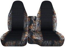 Fits Chevy S10 60-40 Seat Front Car Seat Covers Camo Grey Tree Sideblk Center