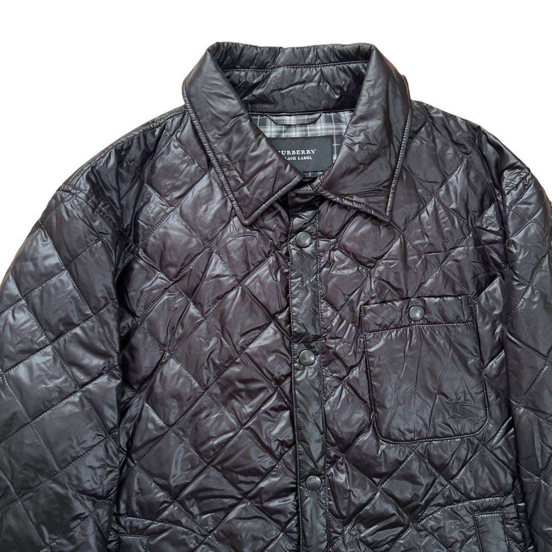 Burberry Black Label Quilted Down Jacket Nylon LL Size Men