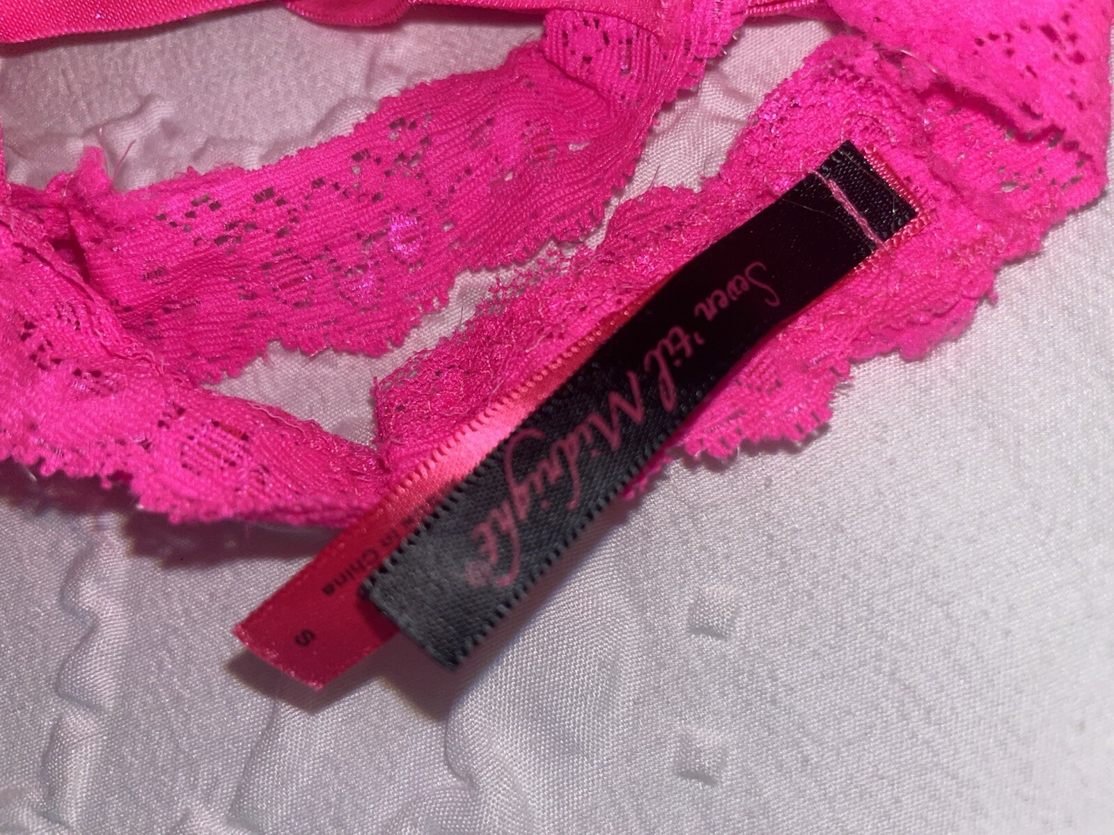 Seven 'Til Midnight Women's Strappy Bikini Sexy Lingerie PINK Panty Size S Open