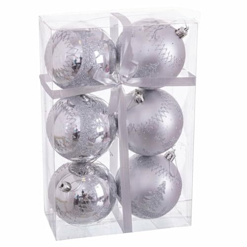 Christmas Baubles Silver Plastic Deer 8 X 8 X 8 Cm (6 Units) NUOVO